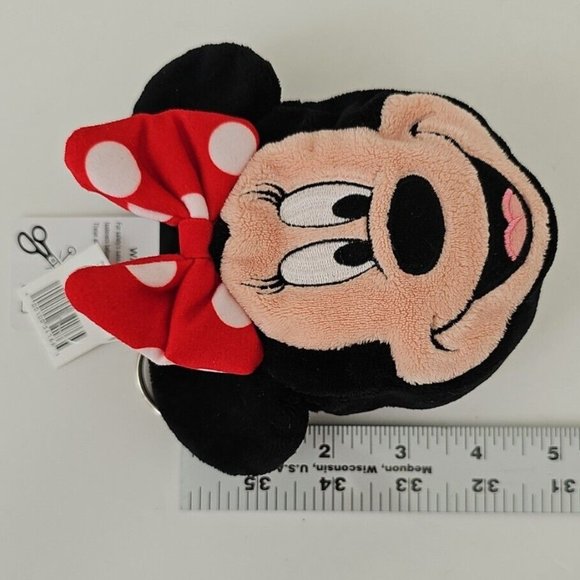 NWT Disney Minnie Mouse Ears Bean Bag Coin Purse Clip Key Chain - Picture 3 of 9